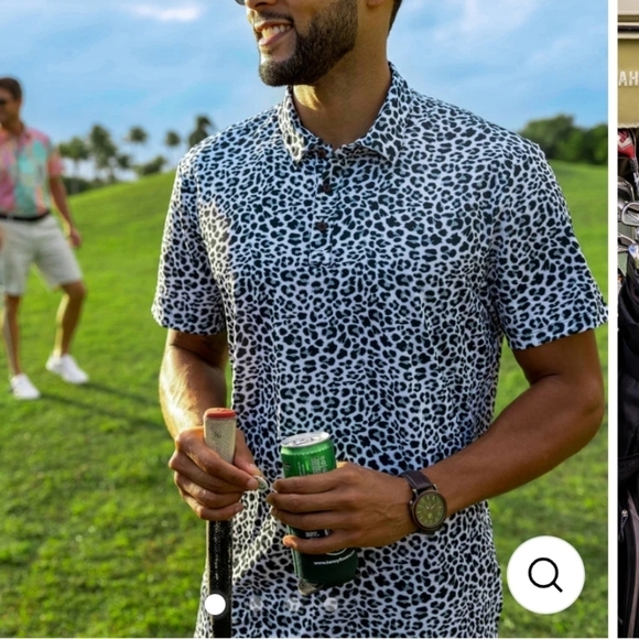 The SCRATCH GOLFER - GOLF SHIRT WHITE LEOPARD - Picture 1 of 6